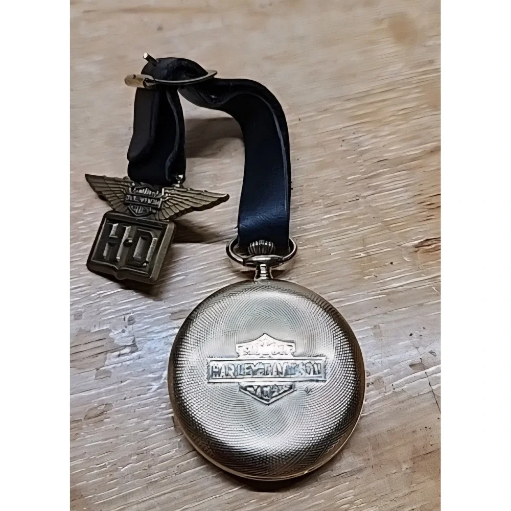 Harley-Davidson Swiss Made Pocket Watch Day Date Gold Tone Limited Ed 3663/5000